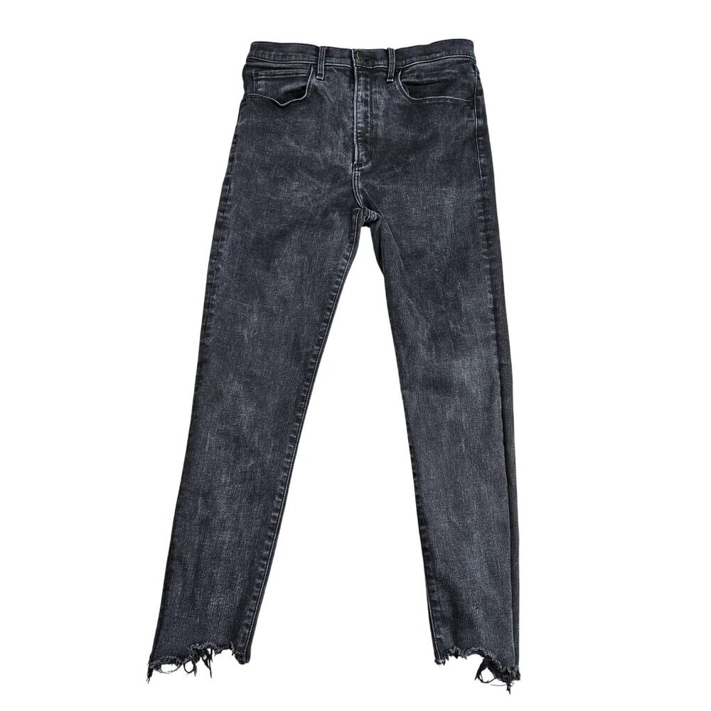Abercrombie & Fitch Super Skinny Jeans Womens 10S High Rise Raw Hem Stretch Gray